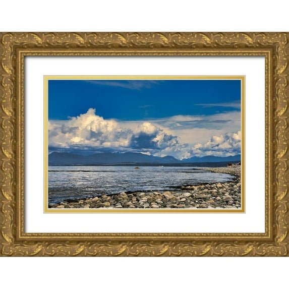 Burdick, Chuck 18x13 Gold Ornate Wood Framed with Double Matting Museum Art Print Titled - View From The Beach