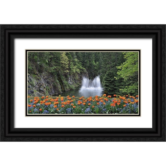 Burdick, Chuck 32x20 Black Ornate Wood Framed with Double Matting Museum Art Print Titled - Water Music
