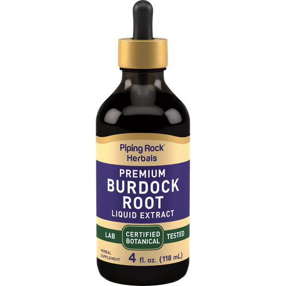 Burdock Root Tincture Extract | 4 fl oz | Non GMO, Gluten Free | By Piping Rock