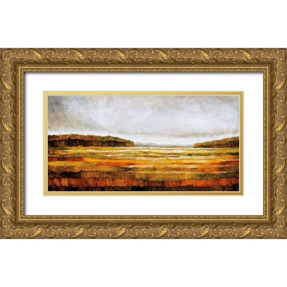 Burdy, Zenon 24x14 Gold Ornate Wood Framed with Double Matting Museum Art Print Titled - Latest Fall