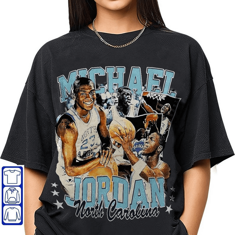 Burdyclothing Michael Jordan Unc 90S Style Vintage Bootleg Tee Graphic T Shirt Michael Jordan Vintage Inspired 90 S Rap Unisex T Shirt Walmart