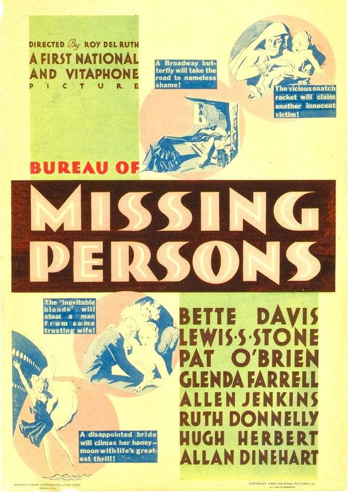 Bureau Of Missing Persons Canvas Art -  (24 x 36)