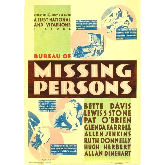 Bureau Of Missing Persons Midget Window Card 1933. Movie Poster Masterprint (11 x 17)