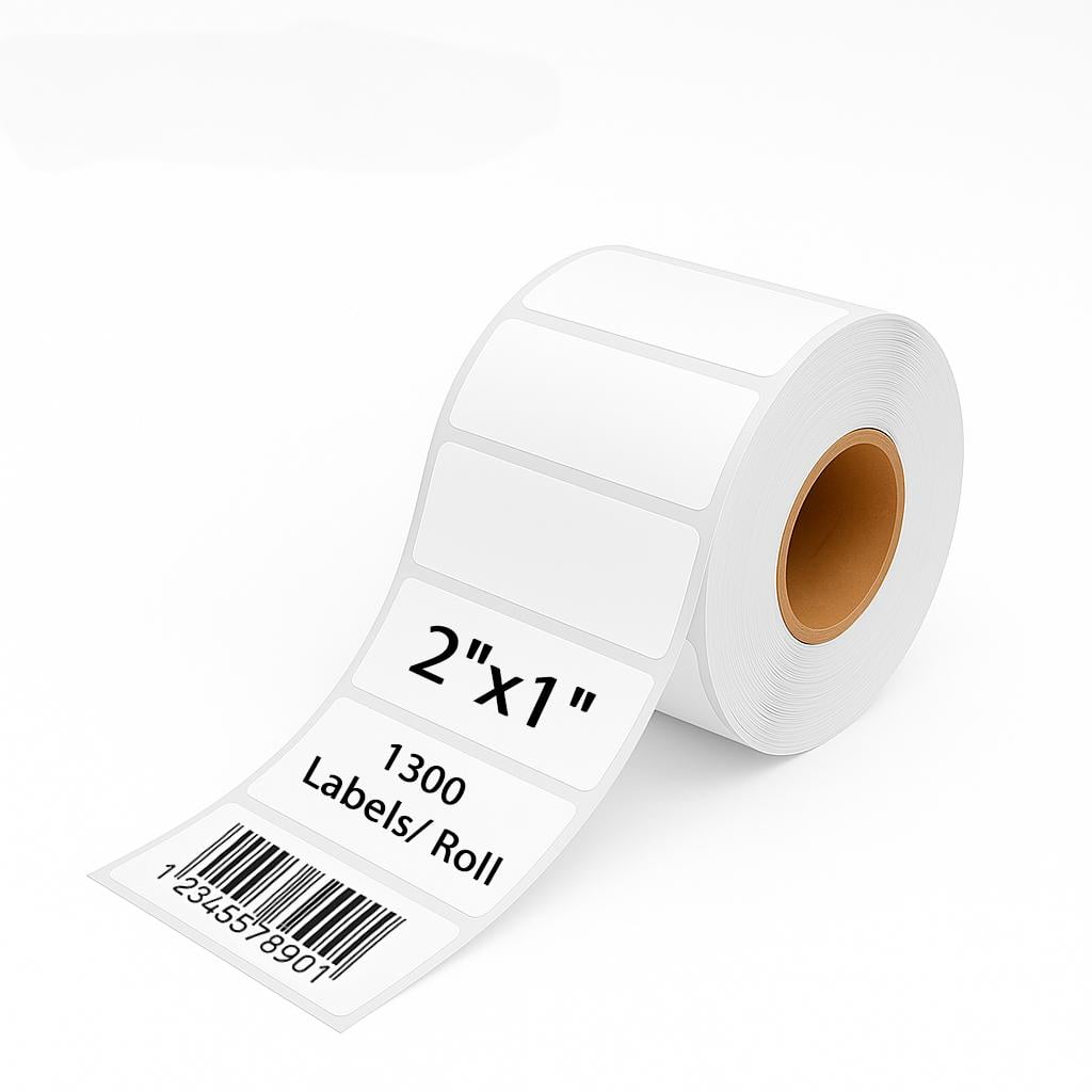 Bureautik Direct Thermal 2x1 Printer Labels, White, 1300 Count ...
