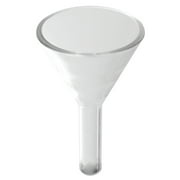 Burette Funnel Borosilicate Glass 40mm funnel diameter, 38mm stem length, and 10mm stem diameter.