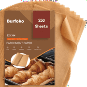 Burfoko 9x13 inch Unbleached Parchment Paper - 250 Precut Sheets, Non-Stick & Quarter Size for Baking/Air Fryer