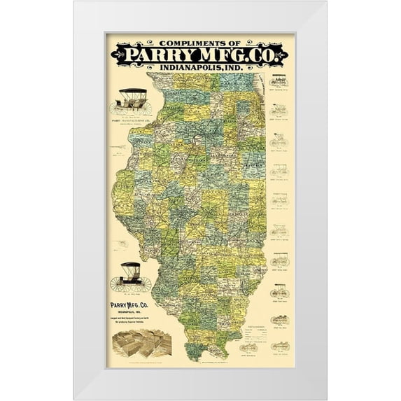 Burford 20x32 White Modern Wood Framed Museum Art Print Titled - Illinois - Burford 1880