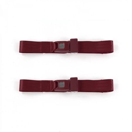 Burgandy Lap Bucket Seat Belt Kit for 1950-1954 Nash Rambler Standard 2 Point - 2 Belts