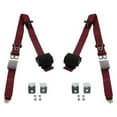 thumbnail image 1 of Burgandy Retractable Bucket Seat Belt Kit with Bracketry for 1964-1966 Ford Mustang Airplane 3 Point - 2 Belts, 1 of 1
