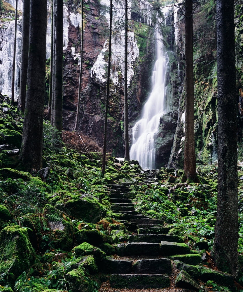 Burgbach Waterfall Bad Rippoldsau-Schapbach Black Forest Baden-Wurttemberg Germany Canvas Art - Panoramic Images (36 x 12)