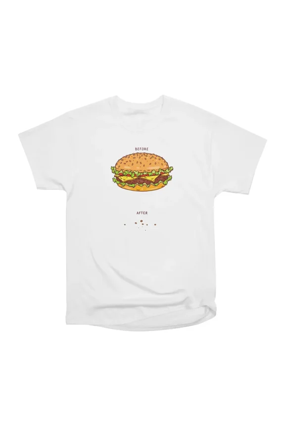 Burger Before and After T-Shirt Tee Gift For Him Merch For Her Apparel For Friend
