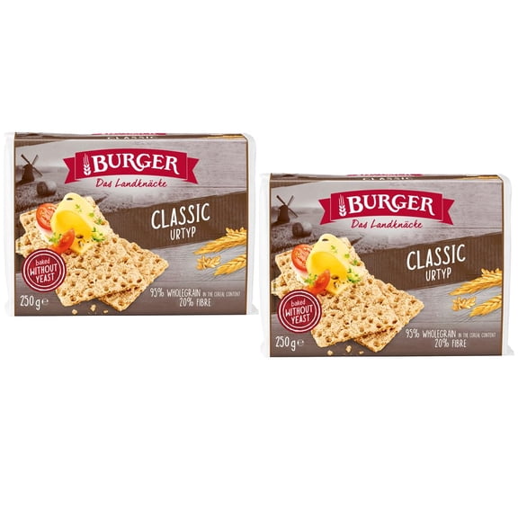 Burger Crispbread Cracker, 8.8 oz, No Yeast (Pack of 2, Classic)