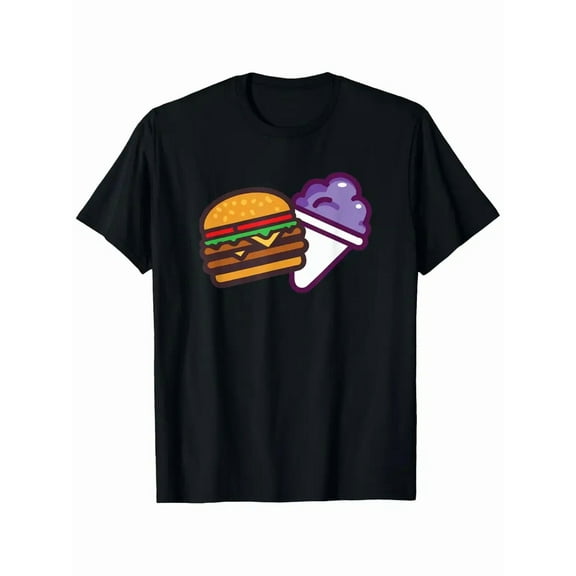 Burger & Ice Cone Graphic T-Shirt - Heavyweight 180gsm Cotton