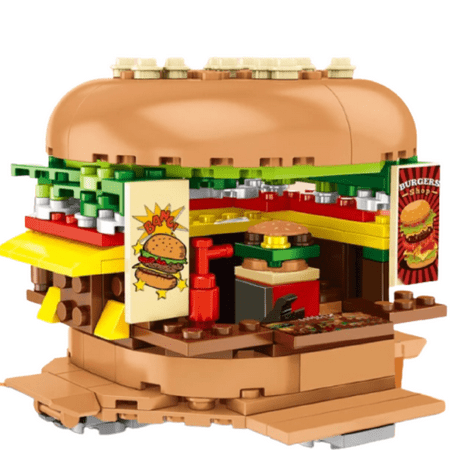General Jim’s Toys & Bricks Burger Joint Restaurant, Modular City Building Blocks Set