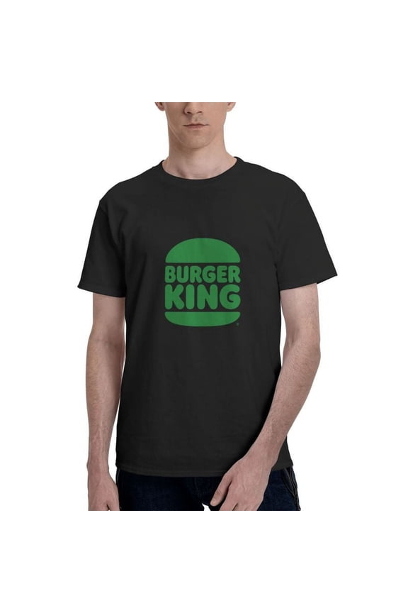 Burger King Logo Men'S Basic Short Sleeve T-Shirt Fad Black Small