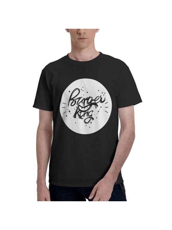 Burger King Logo Men'S Basic Short Sleeve T-Shirt Fad Black Small