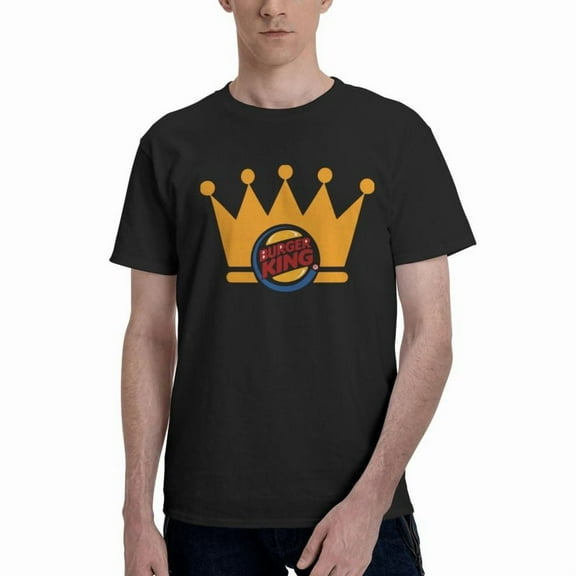 Burger King Logo Men'S Basic Short Sleeve T-Shirt Fad Black Small