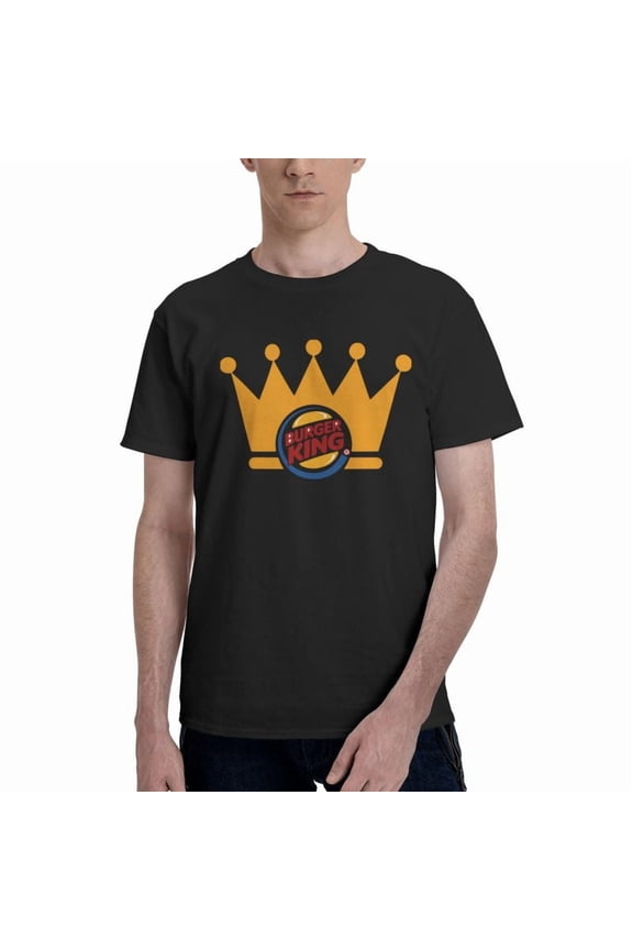 Burger King Logo Men'S Basic Short Sleeve T-Shirt Fad Black Small