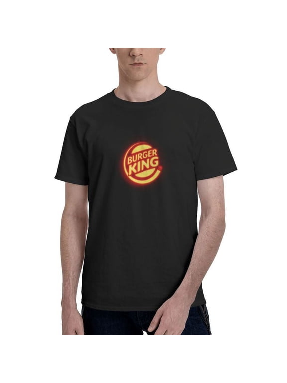 Burger King Logo Men'S Basic Short Sleeve T-Shirt Fad Black Small