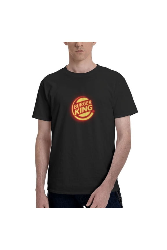 Burger King Logo Men'S Basic Short Sleeve T-Shirt Fad Black Small