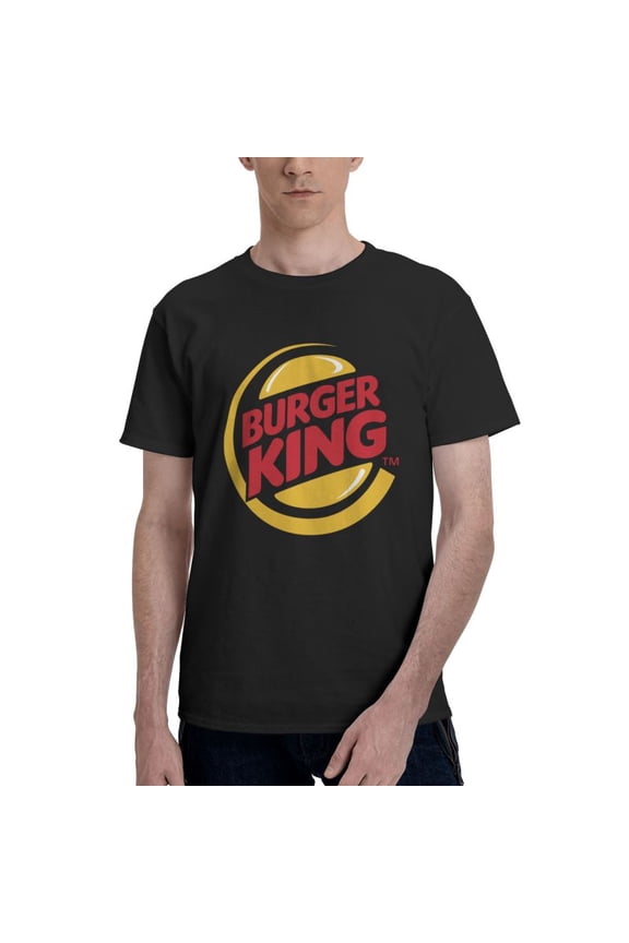 Burger King Logo Men'S Basic Short Sleeve T-Shirt Fad Black Small