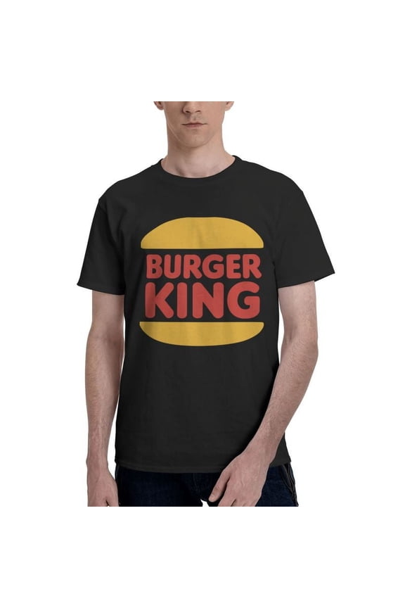 Burger King Logo Men'S Basic Short Sleeve T-Shirt Fad Black Xx-Large