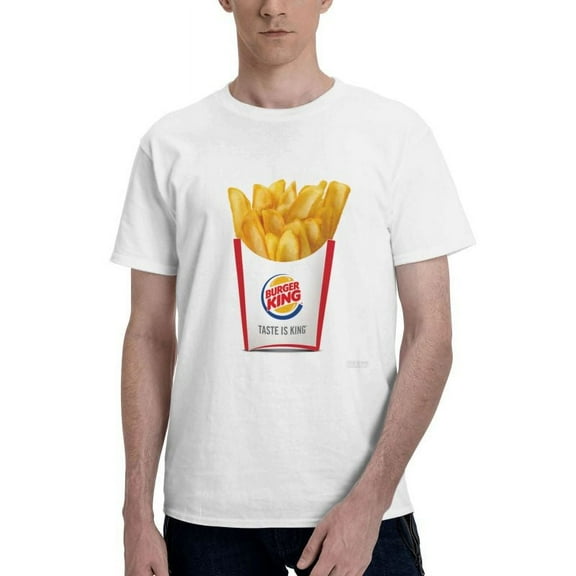 Burger King Logo Men'S Basic Short Sleeve T-Shirt Fad White X-Large