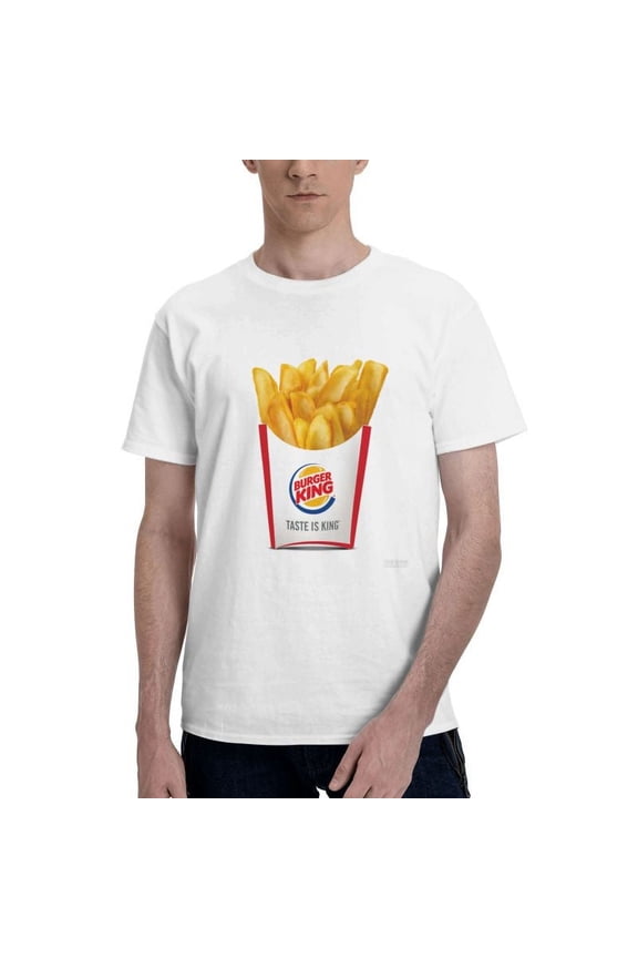 Burger King Logo Men'S Basic Short Sleeve T-Shirt Fad White X-Large