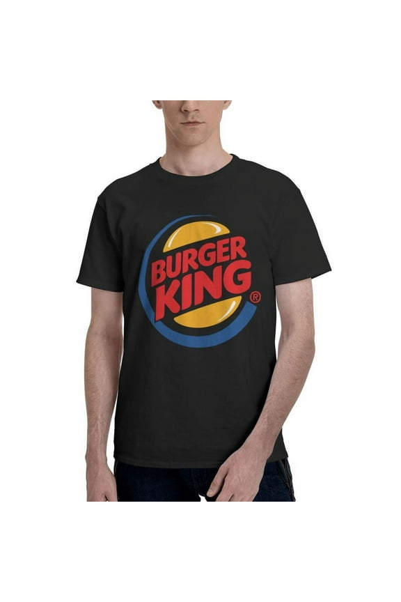 Burger King Logo Men'S Basic Short Sleeve T-Shirt Fashion Black Small