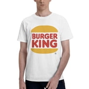 Burger King Logo MenS Basic Short Sleeve T-Shirt Fashion White Large