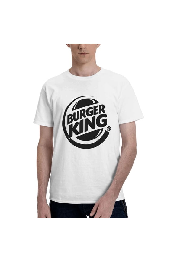 Burger King Logo Men'S Basic Short Sleeve T-Shirt Fashion White Large