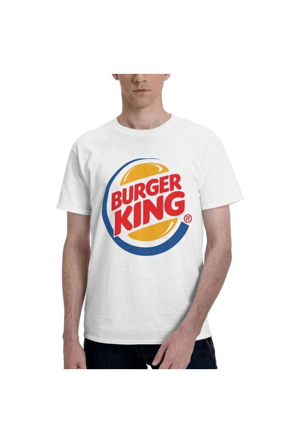 Burger King Logo Men'S Basic Short Sleeve T-Shirt Fashion White X-Large