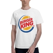 Burger King Logo MenS Basic Short Sleeve T-Shirt Fashion White X-Large
