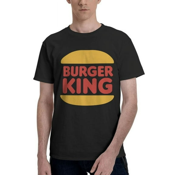 Burger King Logo Men'S Basic Short Sleeve T-Shirt Fashionable Black Large