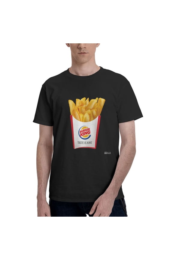 Burger King Logo Men'S Basic Short Sleeve T-Shirt Fashionable Black X-Large