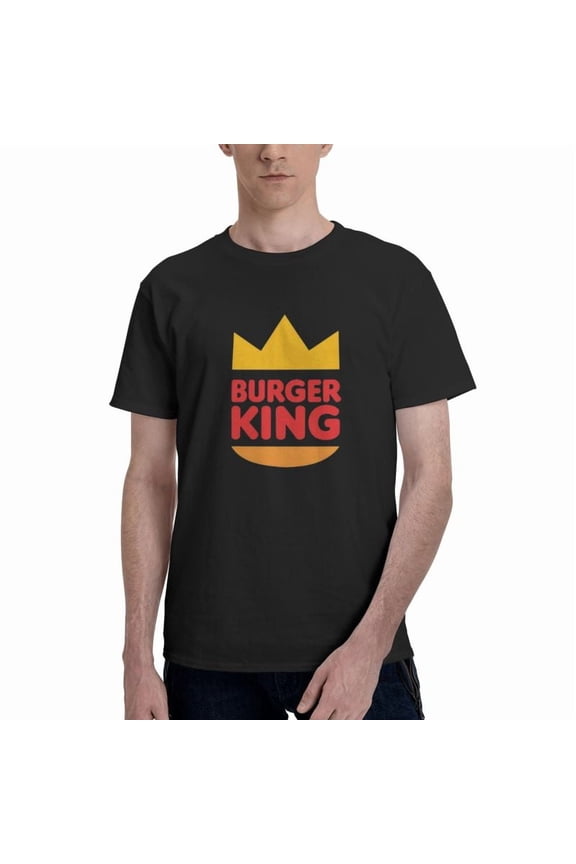 Burger King Logo Men'S Basic Short Sleeve T-Shirt Fashionable Black X-Large