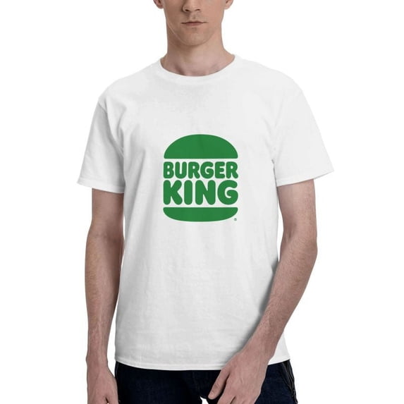 Burger King Logo Men'S Basic Short Sleeve T-Shirt Fashionable White Large