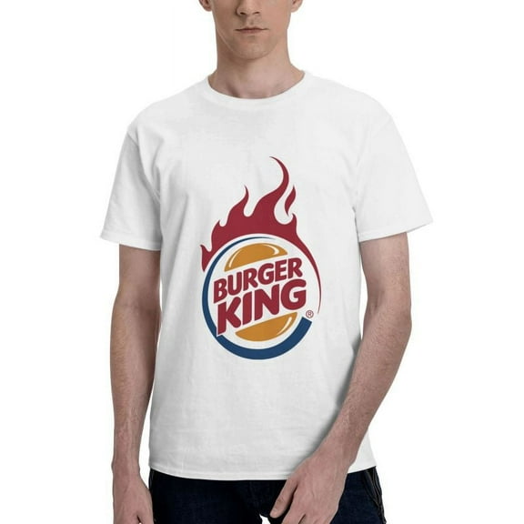 Burger King Logo Men'S Basic Short Sleeve T-Shirt Fashionable White Medium