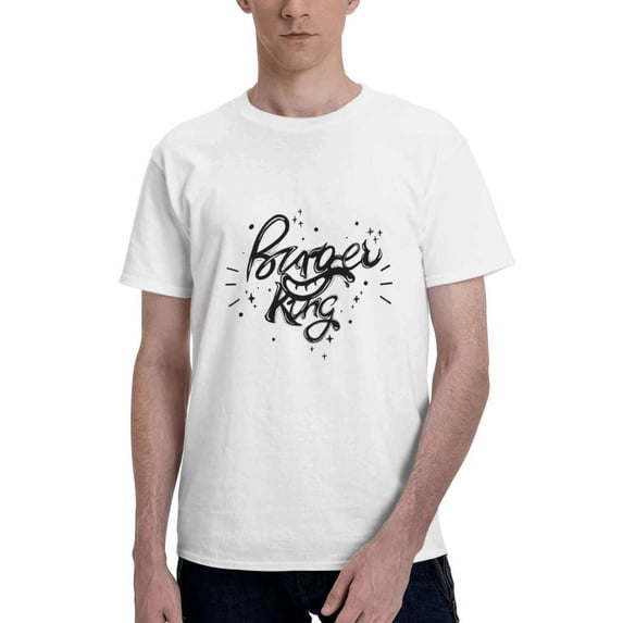 Burger King Logo Men'S Basic Short Sleeve T-Shirt Fashionable White Small