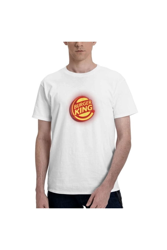 Burger King Logo Men'S Basic Short Sleeve T-Shirt Fashionable White Xx-Large