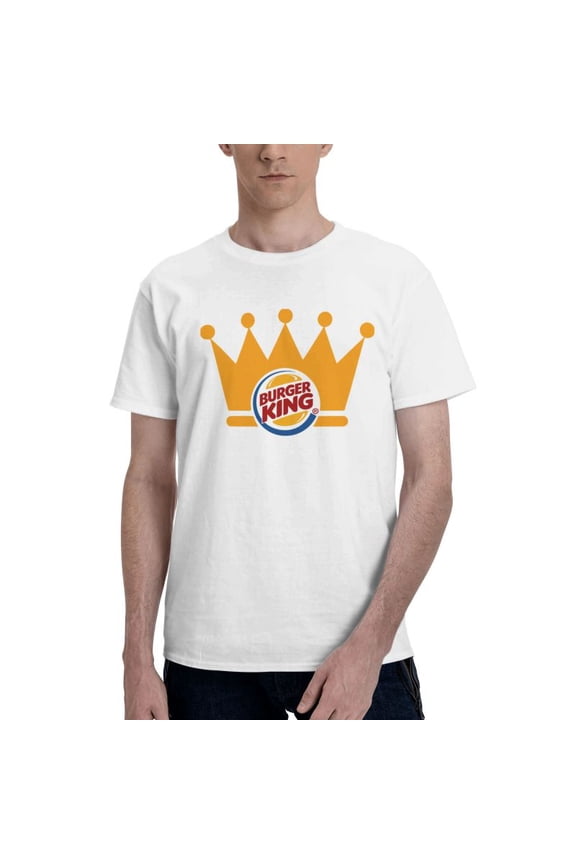 Burger King Logo Men'S Basic Short Sleeve T-Shirt Vogue White Large