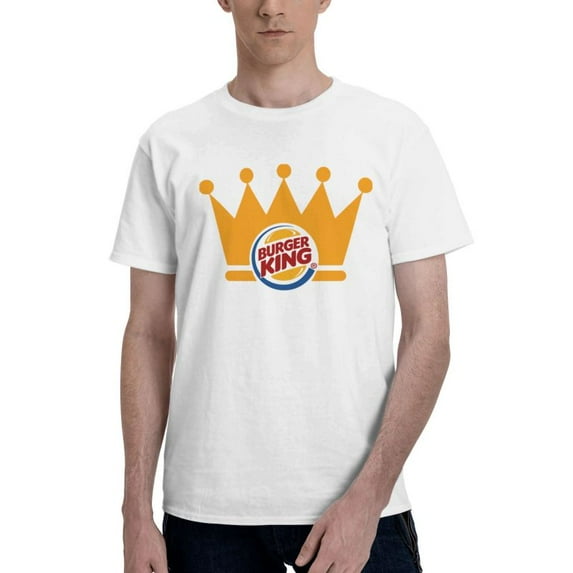 Burger King Logo Men'S Basic Short Sleeve T-Shirt Vogue White Large