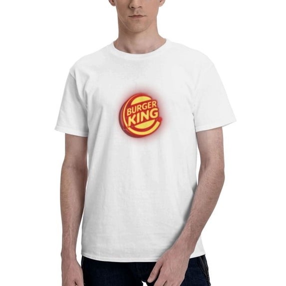 Burger King Logo Men'S Basic Short Sleeve T-Shirt Vogue White Large