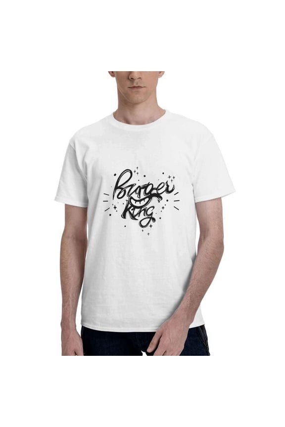 Burger King Logo Men'S Basic Short Sleeve T-Shirt Vogue White Medium