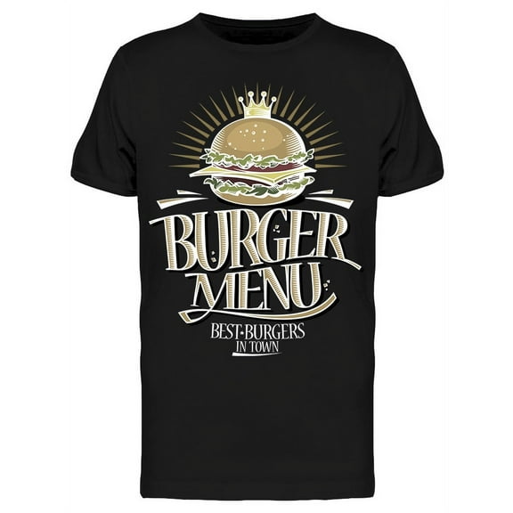 Burger Menu T-Shirt Men -Image by Shutterstock, Male Medium