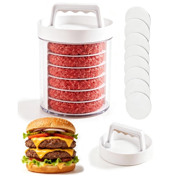 Burger Patty Maker Press,Hamburger Patty Storage Containers (5 Floors)