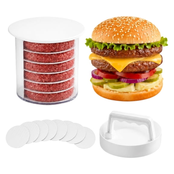 Burger Patty Maker Press, Stackable Hamburger Press 8 floors, Non-Stick Hamburger Patty Mold Set for BBQ Picnic Grilling, Homemade Beef Burger Making Tool