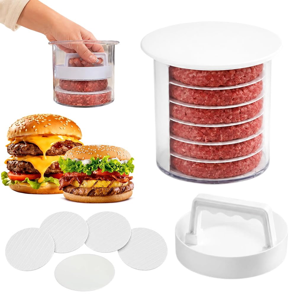 Craft Seperator Burger Patty Maker, Press with Stackable Storage & Separator Discs ...