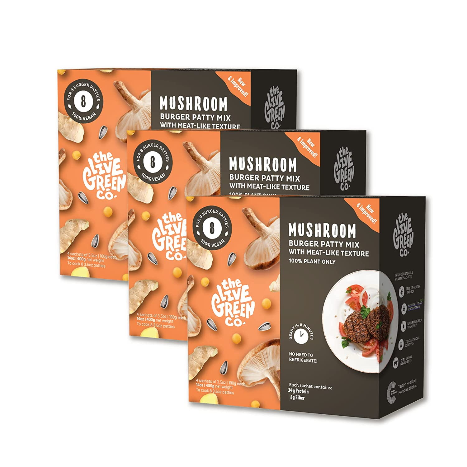 Burger Patty Mix with Mushroom MeatLike Texture, Plant Only