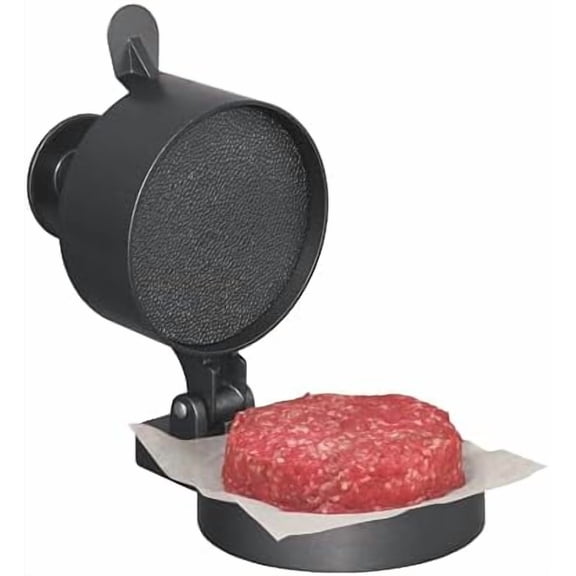Burger Press, Makes 4 1/2" Diameter Patties for Hamburger, Crab Cakes, Sausage, 1/4lb to 3/4lb, with Spring Ejector for Easy Removal, Single, Non-stick Heavy-Duty Cast Aluminum (07-0310-W)